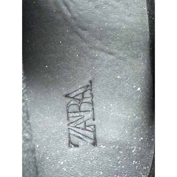 ZARA Men's 45 11.5-12 Black Lace Up Textured Ankle Boots 2283 Monochrome - Picture 7 of 11